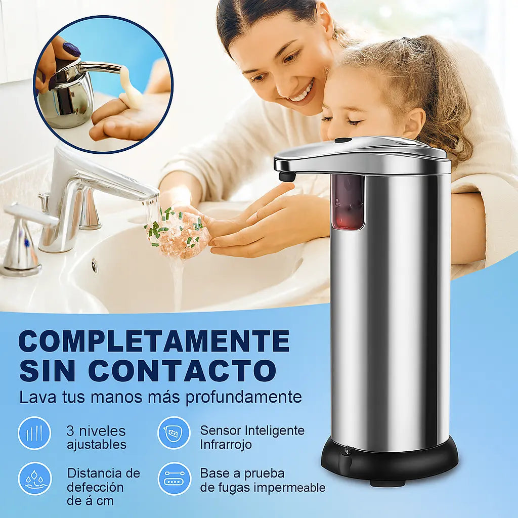 DISPENSADOR DE JABÓN AUTOMÁTICO ACERO INOXIDABLE
