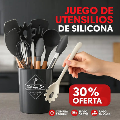 Utensilios Cocina Silicona Set por 12uds