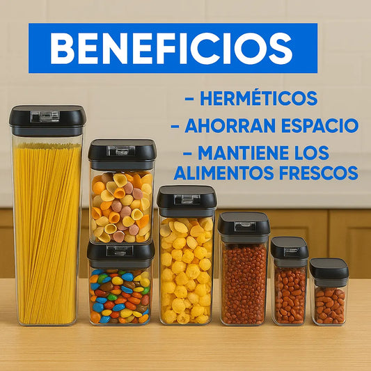 SET DE TARROS HERMÉTICOS X 7 UNIDADES