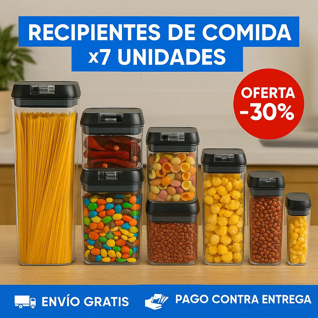 SET DE TARROS HERMÉTICOS X 7 UNIDADES