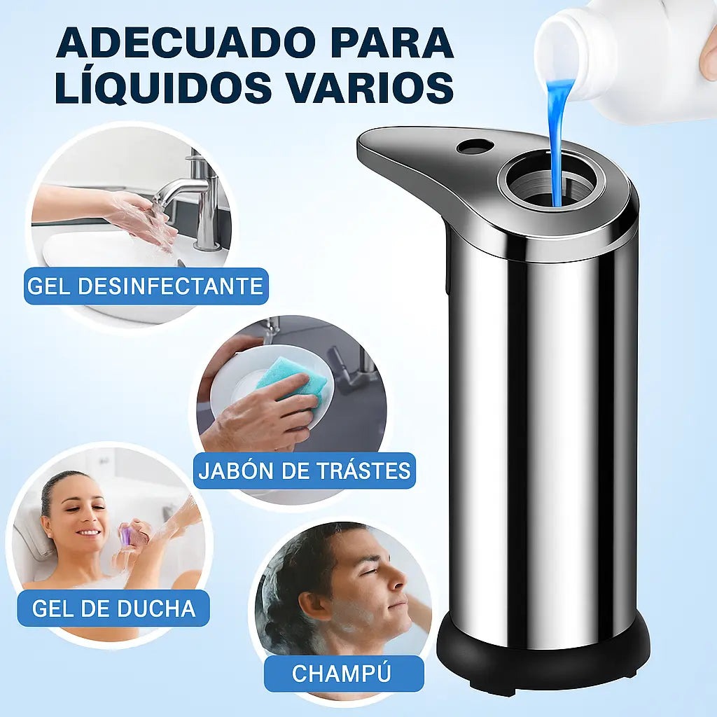DISPENSADOR DE JABÓN AUTOMÁTICO ACERO INOXIDABLE