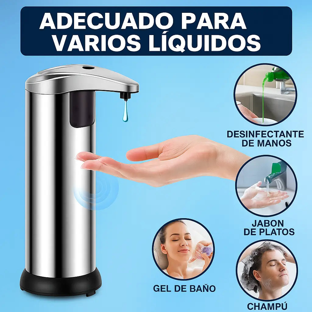 DISPENSADOR DE JABÓN AUTOMÁTICO ACERO INOXIDABLE