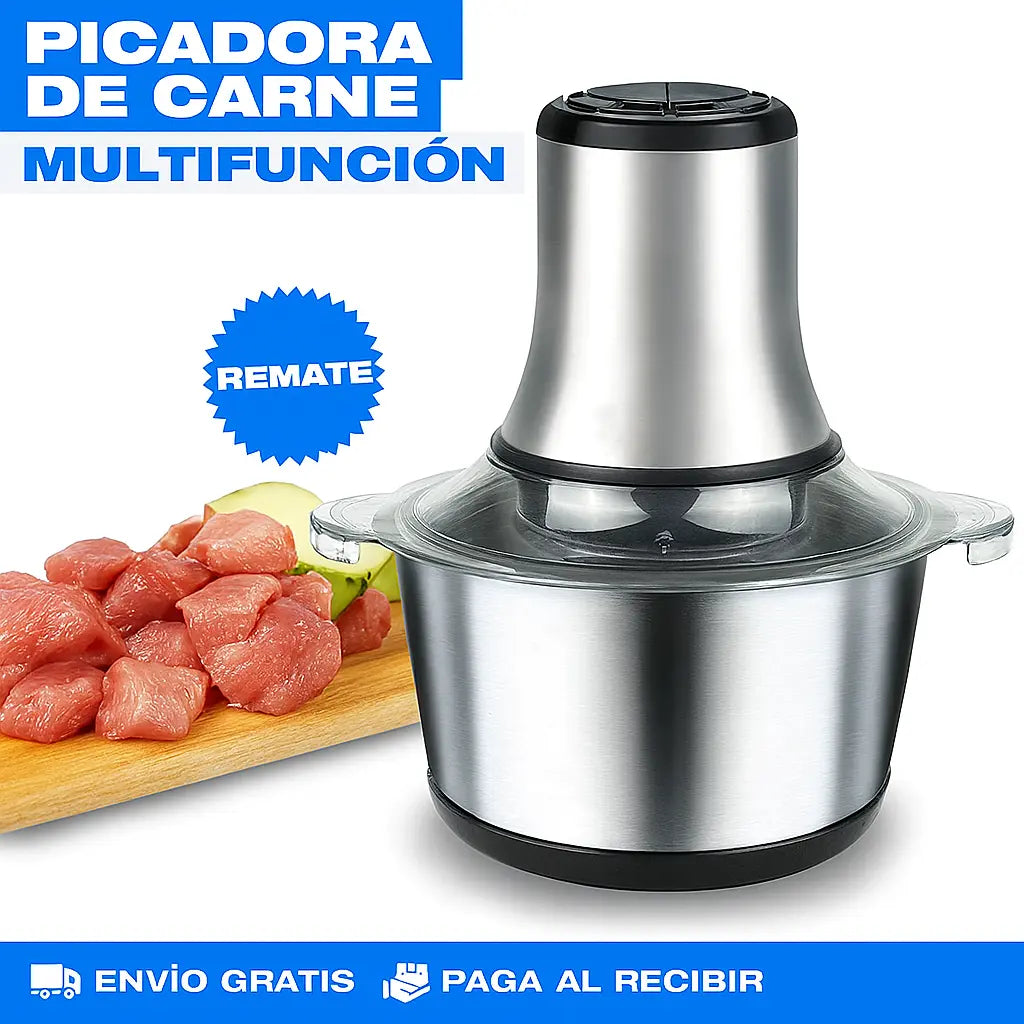 Molino Picadora Eléctrico 2 Litros Acero inoxidable