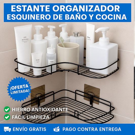 Estante Organizador Esquinero para Baño y Cocina 2 Unidades